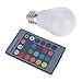 HuntGold 3W E27 Standard Screw Base 16 Color Changing RGB LED SD Light Bulb Lamp Lifespan 25000h with Remote Control for Home/Bar/Party/KTV