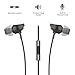 Rock Earphones Wired Headphones In Ear Stereo Noise Isolating Zircon Earbuds with Microphone and Volume Control for Sports Running 3.5mm Jack for In-line Control 1.2M (Black)