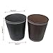 KINGFOM Classic Pu Leather Trash Can Wastebasket, Garbage Container Can for Bathrooms, Powder Rooms, Kitchens, Home, Office and and High Class Hotel Round Brown