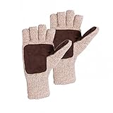 Winter Warm Wool Knitted Convertible Fingerless Gloves With Mitten Cover