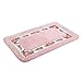JSJ_CHENG Bath Rugs Mats for Bathroom Toilet Shower Tub Non Slip Microfiber Rose Floral Rectangular, Rustic Bathroom Decor (17.7-inch by 29.5-inch. Pink)