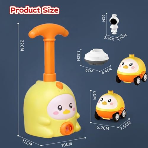 Balloon Powered Launch Car, Inflatable Balloon Car Toy Pump Set Animal Air Powered Toy Balloon Launcher Toys with 2 Cars Air Pressure Vehicle with Pump & Balloons (A)