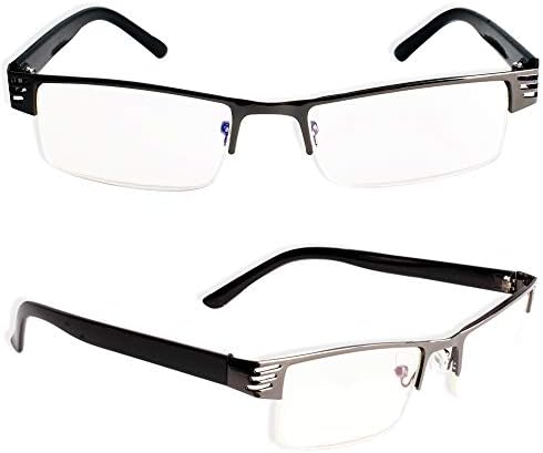 Blue Light Blocking Reading Glasses 2 Pack Half Frame Readers Computer Glasses