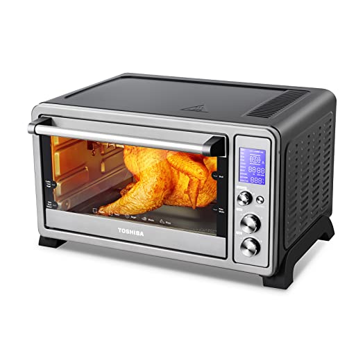 TOSHIBA AC25CEWSS Large 6Slice Convection Toaster Oven Countertop, 10