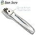 San Sero Chef Quality Stainless Steel Garlic Press - Self Cleaning and Easy to Squeeze with Large Garlic Chamber