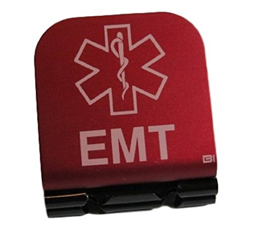 EMT With Caduceus Symbol Laser Etched Hat Clip Red