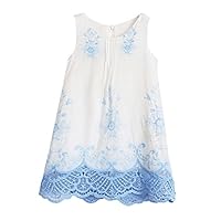 Lurryly 2018 Baby Girls Cute Princess Lace Dress Sleeveless Embroidery Dresses (Size:5/6T, Label Size:5T, Blue)