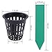 Resinta 80 Pack 2 Inches Garden Net Cups Pots Plastic Plant Slotted Mesh Net Cups and 100 Pieces Plant Labels