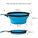 PERSUPER Collapsible Dog Bowl,2 pack Food Grade Silicone Foldable Expandable Dog Pet Bowl,Portable Travel Bowl with Carabiner,Durable Dog Water Bowl,Cat Dog Food Water Feeder Bowl,Blue&Pink