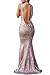 LOSRLY Womens Sequin Maxi Long Party Cocktail Club Formal Evening Prom Mermaid Dress Prime Gold S 4 6