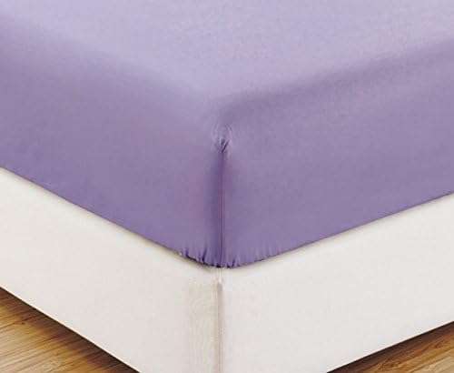100% Egyptian Cotton Fitted Sheet 800 Thread Count Solid 1 Piece (Bottom Sheet Only) King Size Sateen Weave 10 inch Deep Pocket Lilac Color