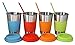 Kids and To-Go Stainless Steel Cups with Silicone Straws, 16 oz (1 Pint) - Set of 4