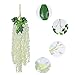 Luyue Wisteria Artificial Flowers 4.6ft Hanging Flowers Garland Vine for Wedding Party Home Decoration in Off White