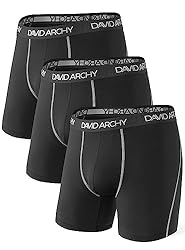 DAVID ARCHY Mens Underwear Solid Quick Dry Boxer
