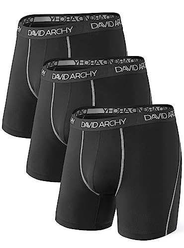 DAVID ARCHY Mens Underwear Solid Quick Dry Boxer