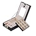 MBLife Laminated Leather Black Double Layer Internal Mirror Travel Jewelry Box