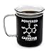 Premium Laboratory Beaker Mug - Powered By Caffeine - Borosilicate Glass 14 oz Capacity - Caffeine Molecule on Front and Funny Graduation Scale on Back