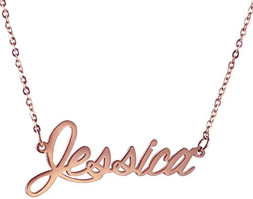 AOLO Personalized Name Necklace Tiny Charm Necklace in Sliver Golden