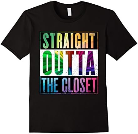 Men's Straight Outta The Closet - Gay Pride LGBT T-Shirt XL Black