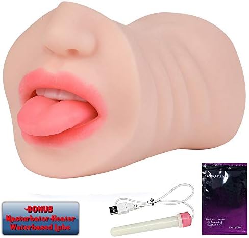 NewLife Toy Y117 Realistic Tougue Skin-Friendly Pocket Blow Job Device with Plump Ribbed for All Over Body Deep Tissue Muscle Therapy w/Heater&Lube