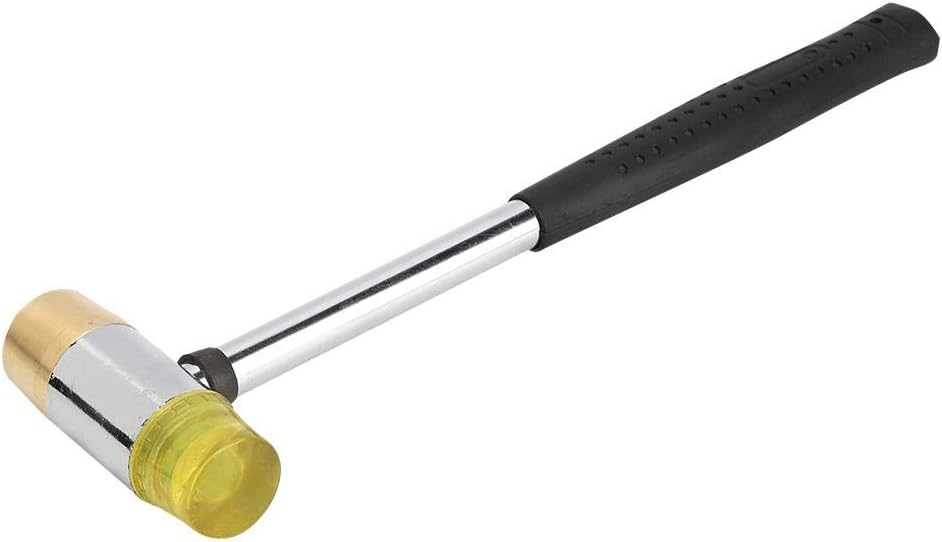 Guitar Hammer Guitar Fret Hammer with 26mm Hemispherical Brass Head with Flat UHMW Plastic Head (Yellow + Gold) Musical Instrument Accessories - Image 4