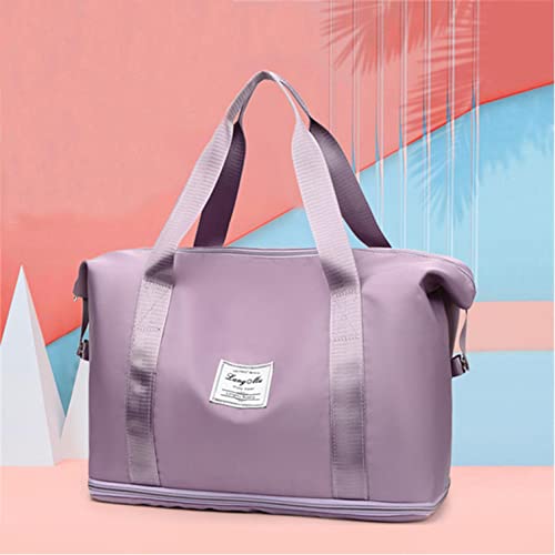 MIS1950s Expandable Travel Duffel Bag, Tote Bag for Sports and Weekend  Outdoor Airplane Travel, Large Capacity Lightweight Waterproof Foldable