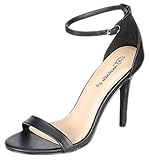 Breckelles Women's Sydney-46 Stiletto Ankle Strap Dress High Heeled Nubuck Sandals
