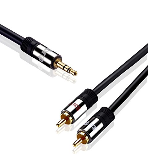 IBRA 10ft 3.5mm to 2RCA Audio Auxiliary Stereo Y Splitter Cable, RCA Cable for connecting iPod iPhone smartphones etc