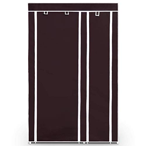 SONGMICS Clothes Closet Portable Wardrobe Storage Organizer with Shelves Claret 43", 43.3" x 17.7" x 69"