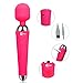 CNHIDEE Vibrator Massager Wand Handheld Magic Body Cellulite Foot Hand Neck Back Head Massage Mini Cordless Vibrating Portable Waterproof 10X Rechargeable Silicone Muscle Sport Recovery (Pink)