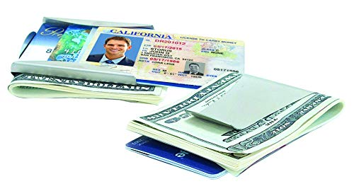 Storus Smart Money Clip, Slim Double Sided Money Clip, Stores Cards On One Side & Cash On The Other-Stainless Steel W/Titanium Finish, 1pc Patented