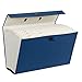 Smead Portable Expanding File Box, 19 Pockets, Blank Tabs, Printed Labels, Latch Closure, Legal Size, Blue (70806)