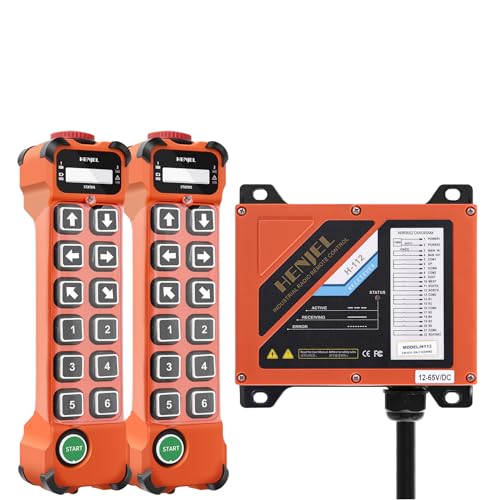 2 Transmitters 1 Receiver 24-264V Wireless Crane Remote Control Industrial Radio Remote Control Crane Lifting Crane Crane Gantry Crane 12 Channel Transmitter Receiver