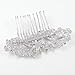 EVER FAITH Bridal Silver-Tone Flower Cream Simulated Pearl Clear Austrian Crystal Hair Side Comb