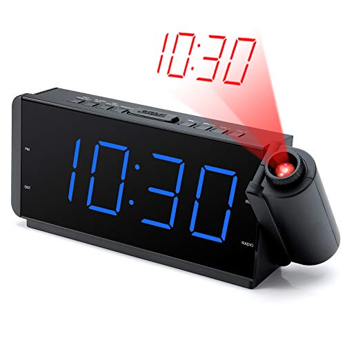 DreamSky Projection Alarm Clock Radio with USB Charging Port & FM Radio