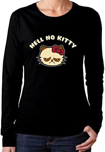 HELL NO KITTY In Type Teenager Long Sleeve Tshirt T Shirt Juniors Design Own