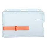 Heavy Duty Horizontal Rigid Badge Holder (Hard Plastic) with Red Extractor Slide out Tab by Specialist ID