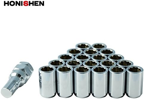 Hongsheng Chrome Tunner Wheel/Lug Nuts, 10 Point (Pack of 20+1) (12x1.5)