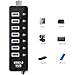 Superspeed Usb Hub 3.0 Powered 7-Port 1 Charging Port with Power Adapter