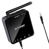 BlitzWolf Bluetooth 5.0 Transmitter Receiver, 164ft Long Range 2 in 1 Bluetooth Adapter, Support aptX HD, Low Latency, Dual Stream, 17-Hour Play Time for TV Home/Car Stereo System