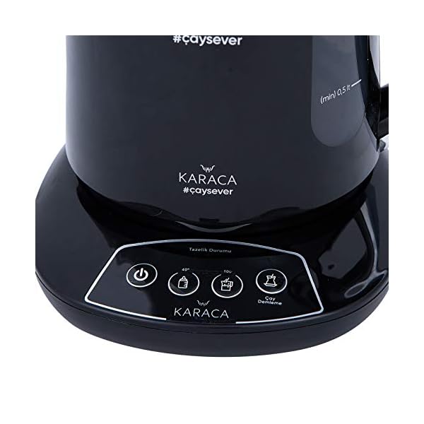 Karaca Caysever Teekanne Sprechende Teemaschine Chrome, 1.5 LT Wassertank, 0.8 LT Glaskanne, TÃ¼rkischer Teekocher, Teepot, Wasserkocher, Water Kettle, Teepot und Wasserkocher, CaydanlÄ±k – Bild 5