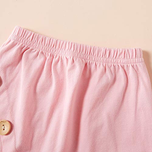 Little Story 0-24M Middle and Small Children's Girls Long-Sleeved Flying Sleeves Floral Hakama Climbing Suit + Trousers + Pink