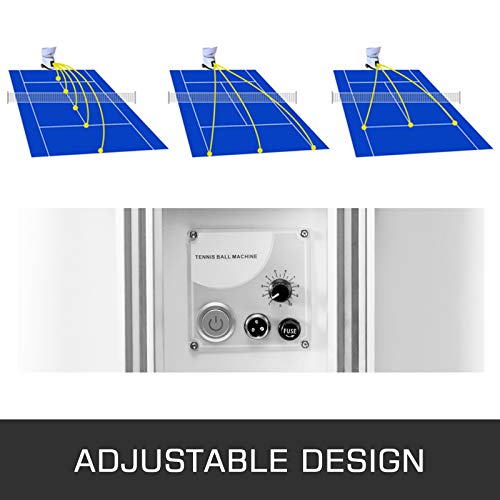 Happibuy Portable Tennis Ball Machine-APP Control Count-5 Out Modes-29 Out Lines-Custom 1-20 Point-Adjust 20-140 km per h-40 Pounds-Lasting 6-8 Hours-150-Ball Capacity (TS-03)