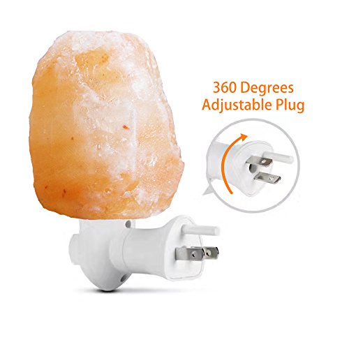 pursalt 2 Pack Himalayan Natural Salt Lamp Night Light Plug in, Certificated 360 Degree