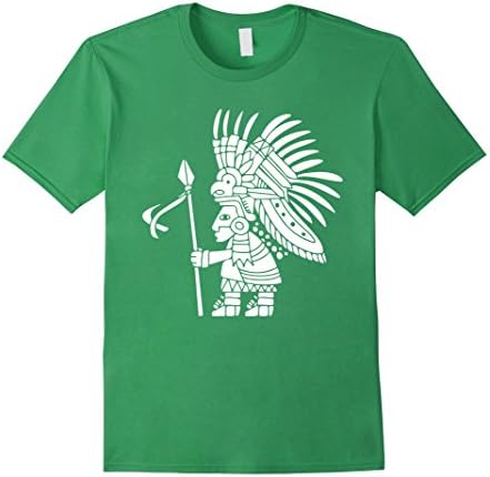 Mens Aztec Warrior T Shirt Tribal Head Gear Tee 3XL Grass