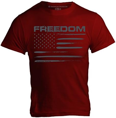 American Warrior Mens Freedom Flag T-Shirt Medium Burgundy