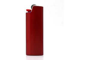 Lucklybestseller Metal Lighter Case Cover Holder Sleeve Pouches for BIC Full Size Lighter Type J6 (Red)
