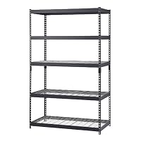 Edsal TRK-482478W5 Black Steel Shelving, 78" Height x 48" Width x 24" Depth