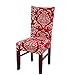 SoulFeel Set of 6 x Stretchable Dining Chair Covers, Spandex Chair Seat Protector Slipcovers for Holiday Banquet, Home Party, Hotel, Wedding Ceremony (Retro Style, Red)