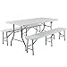 Best Choice Products 3pc Portable 6' Folding Table and Bench Set Combo Resin